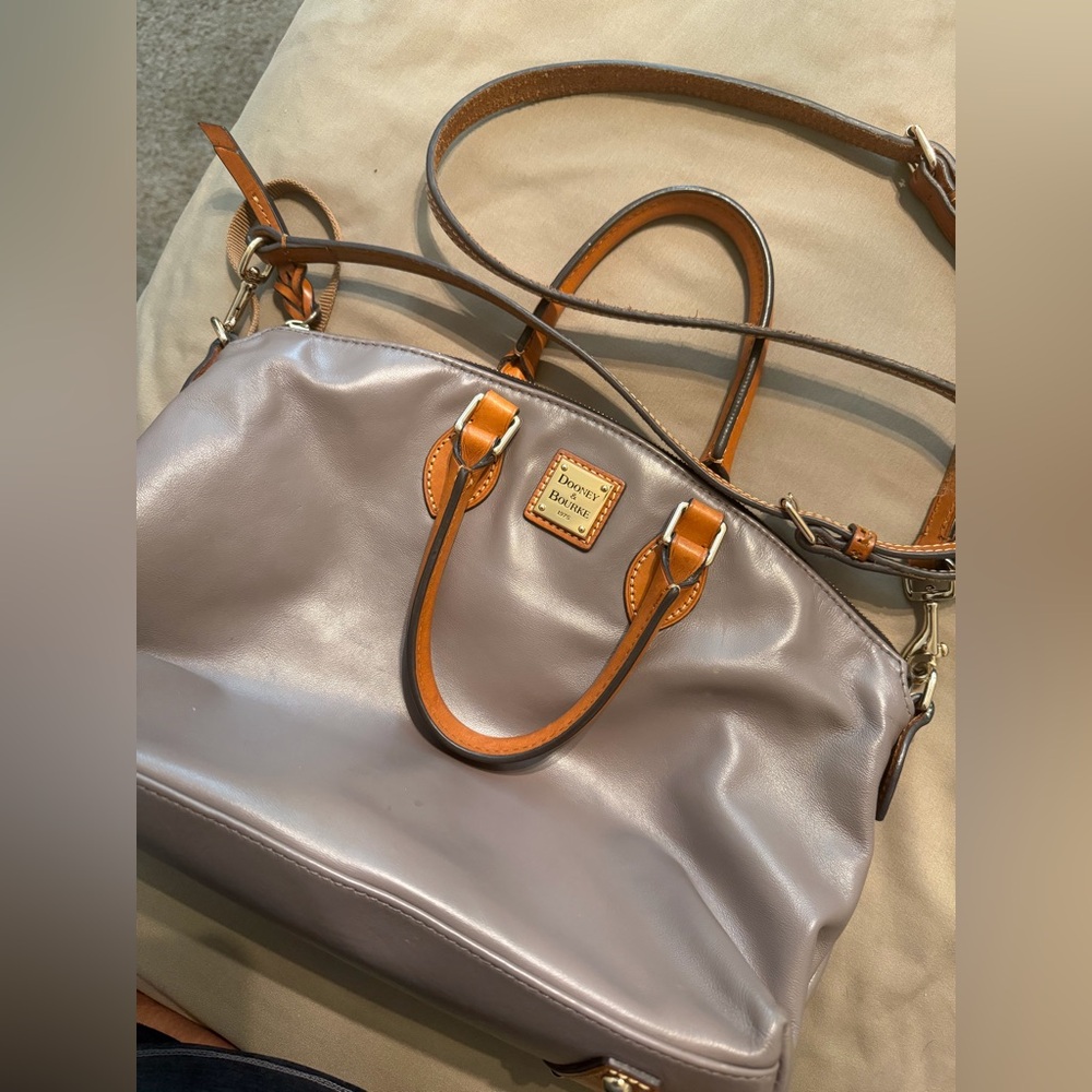 Dooney & Bourke Taupe Leather Satchel
